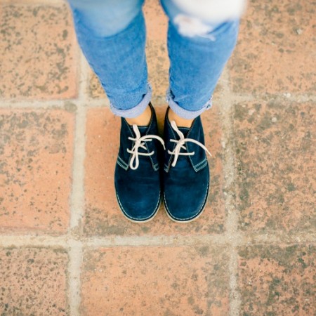 ladies navy blue desert boots