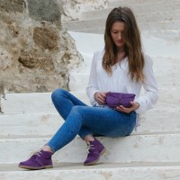 Ботинки женские фиолетовые