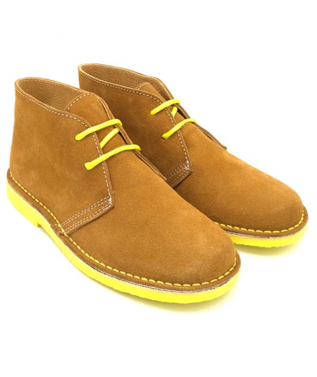 Виски-желтые двухцветные мужские ботинки
