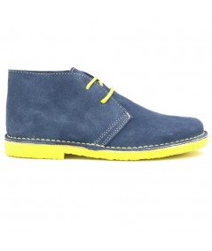 Bicolor jeans-yellow boots for men