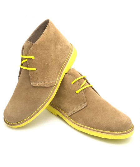Desert boots Bicolor areia-amarelo para homem