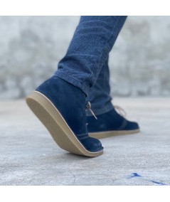 Jeans color desert boots with Dover sole for men
