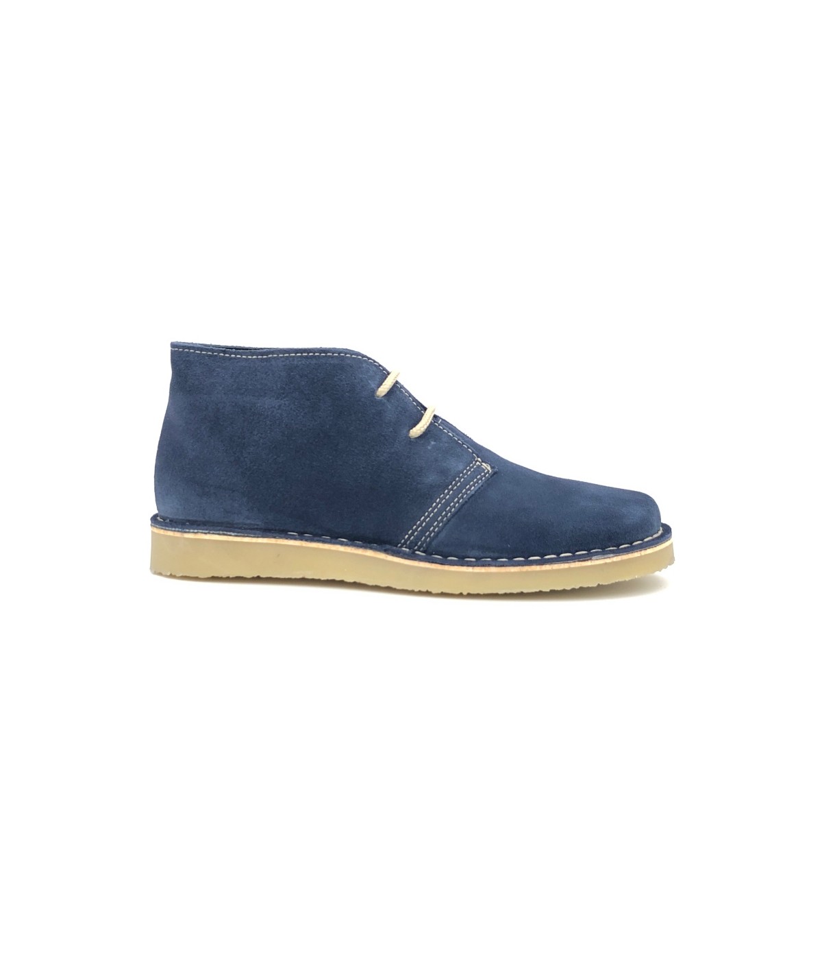 Jeans color desert boots with Dover sole for men