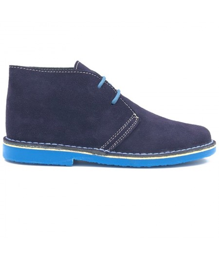 Bicolor Stiefel für Herren in marineblau & hellblau
