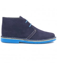 Bicolor Stiefel für Herren in marineblau & hellblau