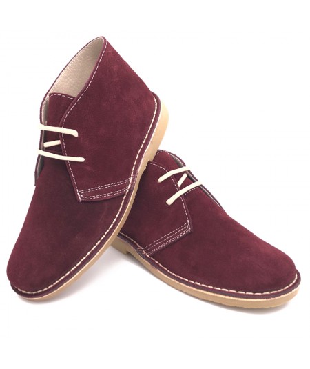 Aubergine color desert boots for men