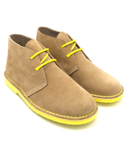 Bicolor sand & yellow boots for women