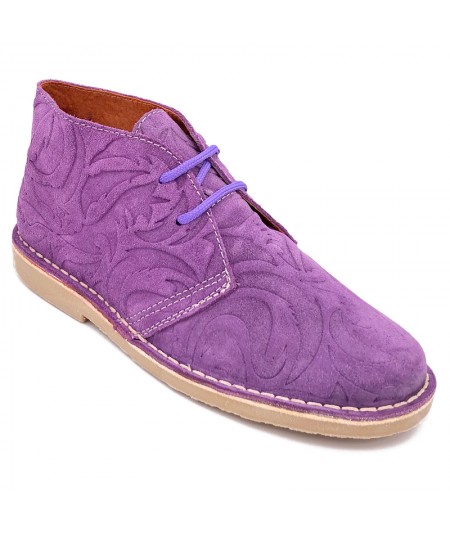 Lavendel Barock gravierte Stiefel für Damen
