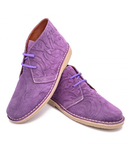 Lavender Baroque engraved boots for women