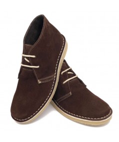Brown boots with Dover sole for men
