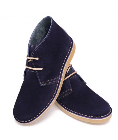 Navy blue boots with Dover sole for women