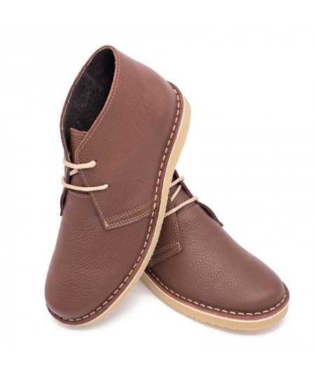 Dover sole boots in Brown Silk nappa for women