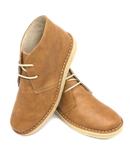 Dover sole boots in Camel Silk nappa for women