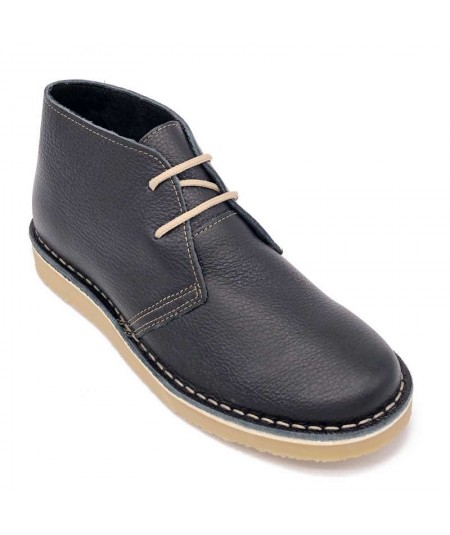 Dover sole boots in black Silk nappa for men