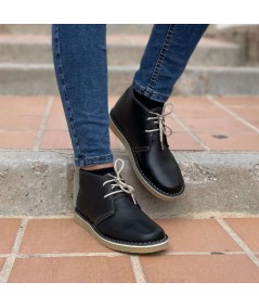 Stiefel mit Dover-Sohle aus schwarzem Seidennappa für Damen