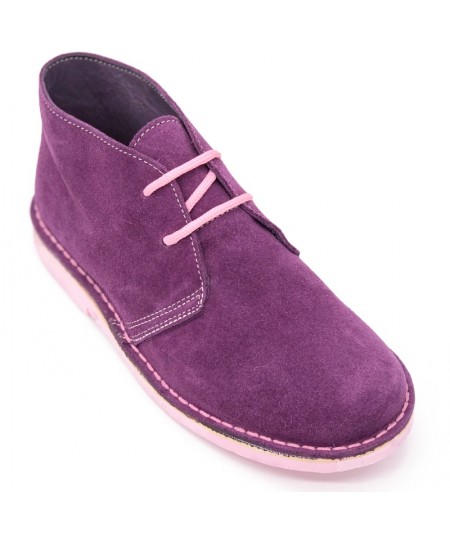 Desert boots bicolores violet-rose