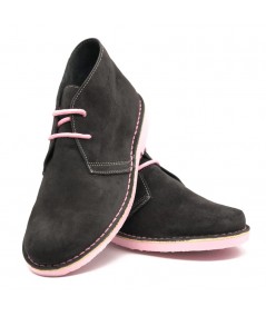 desert boots bicolores gris-rose