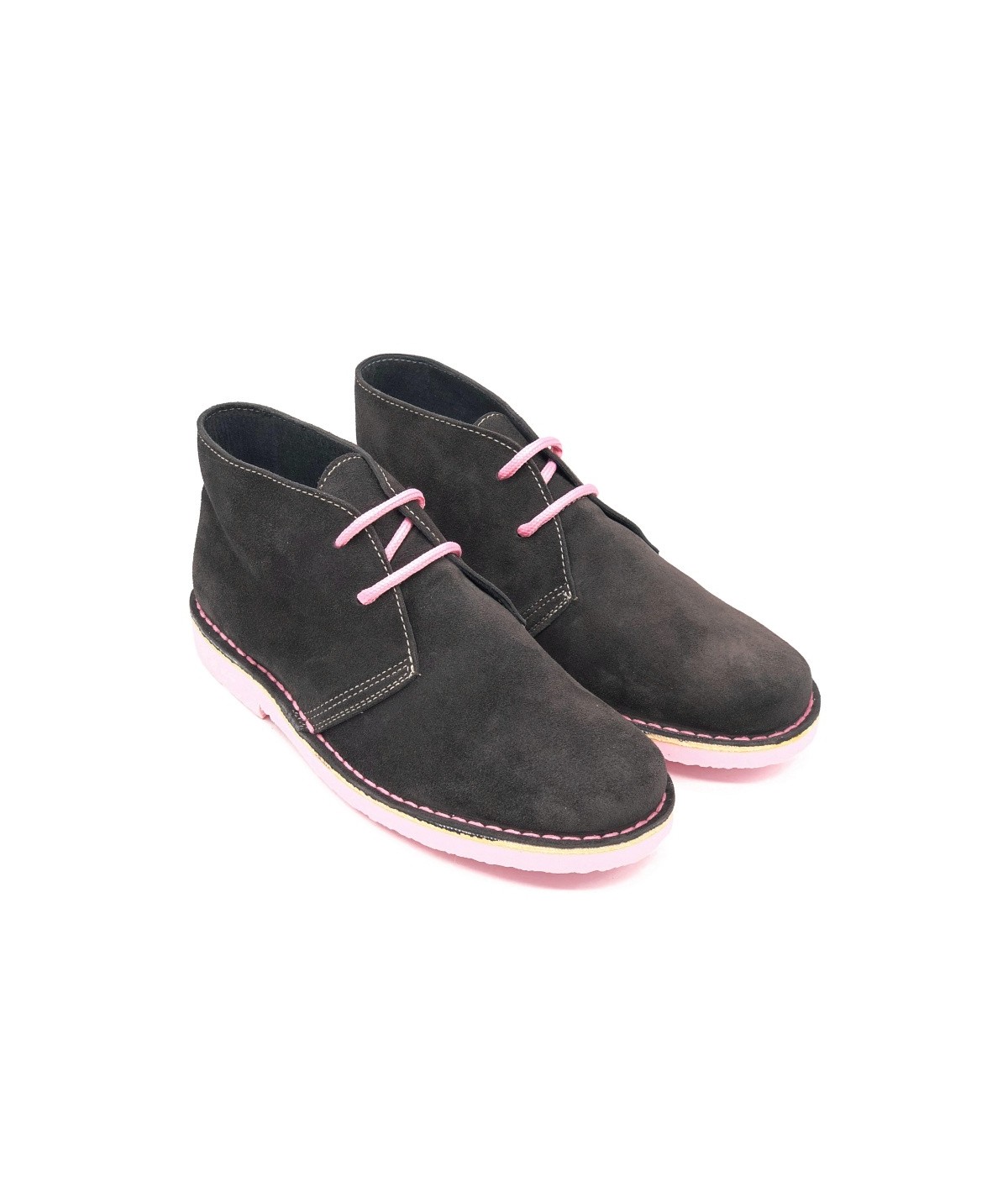 Gray & Pink desert boots for women