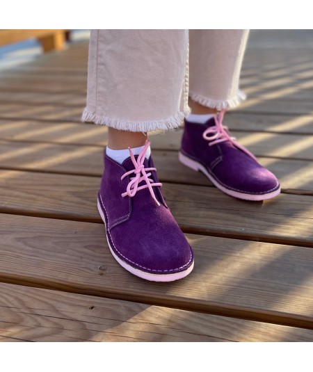 Purple & Pink desert boots for women