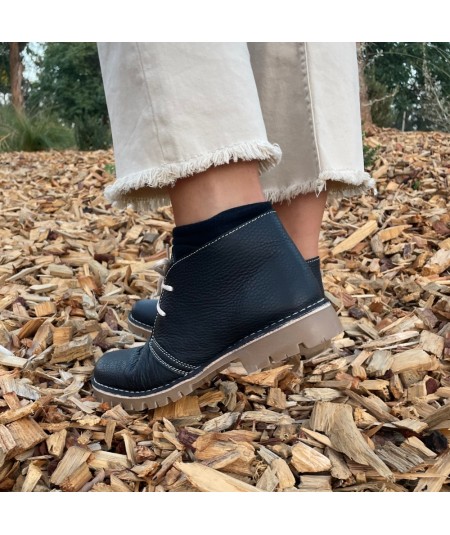 Boots "Caminito del Rey" nappa de soie noir pour femme