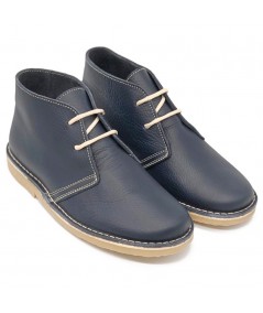 Navy blue Silk nappa desert boots for men