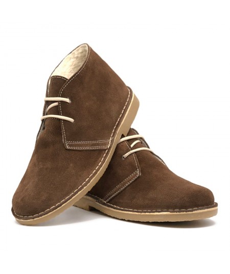 Brown boots with sheepskin for women
