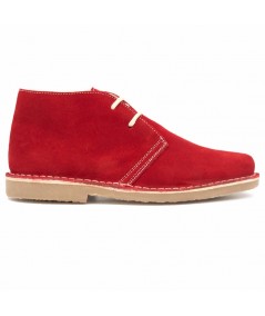 Desert boots rouges avec peau de mouton pour femme