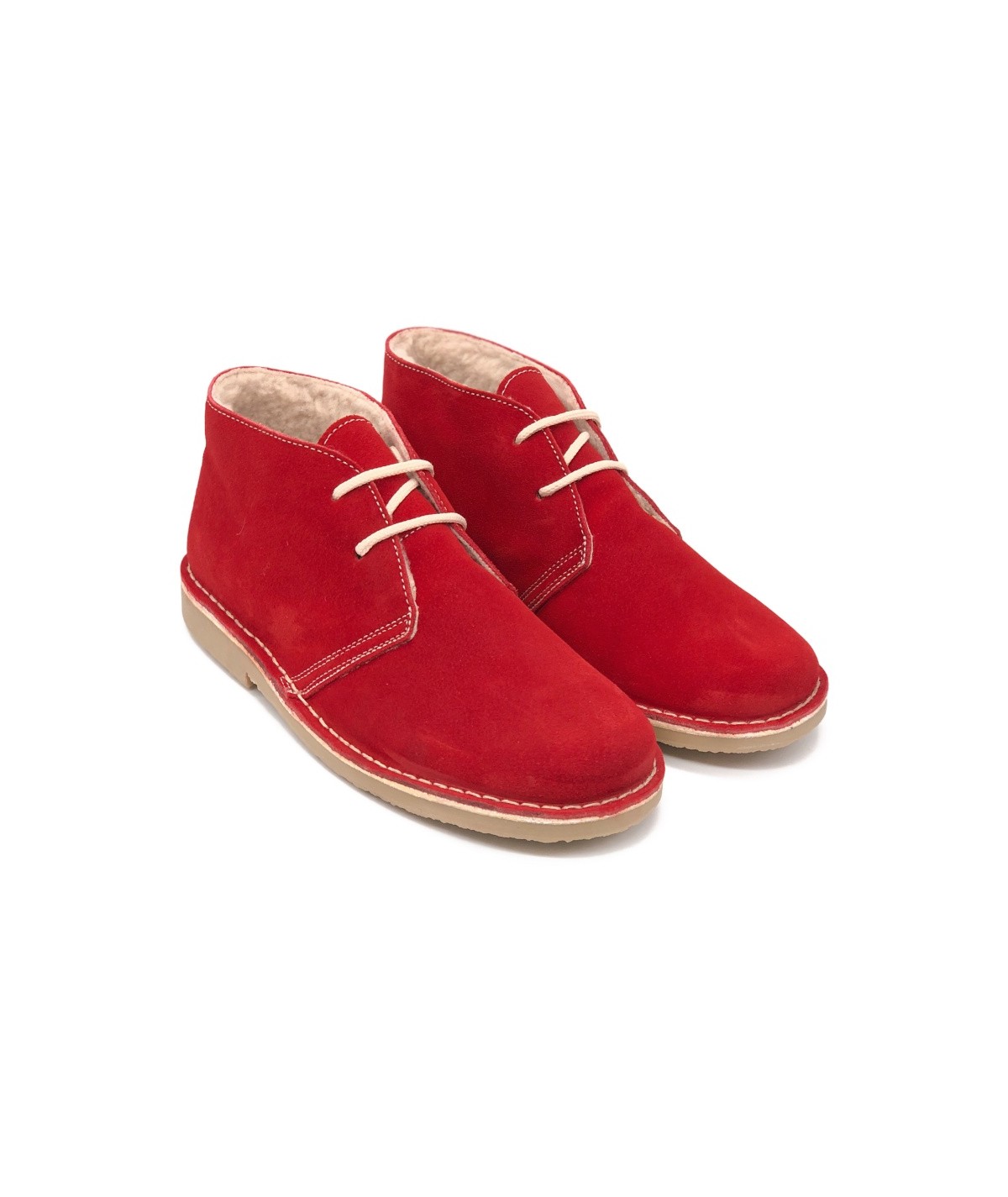Men's Shearling Lined Red Desert Boots