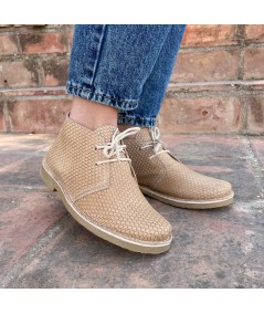 GOMERA beige desert boots for women