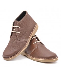 Brown Silk nappa desert boots for men