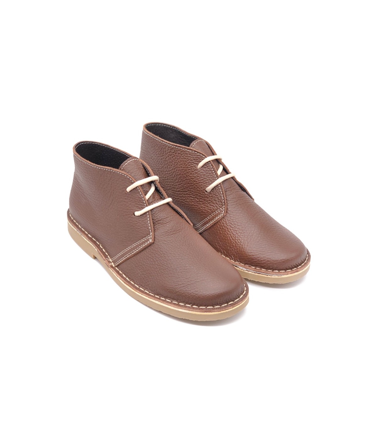 Brown Silk nappa desert boots for men