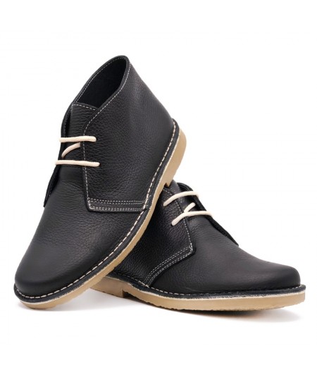 Black silk nappa boots for women