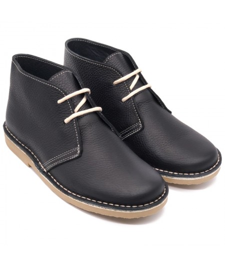 Black Silk nappa desert boots for men