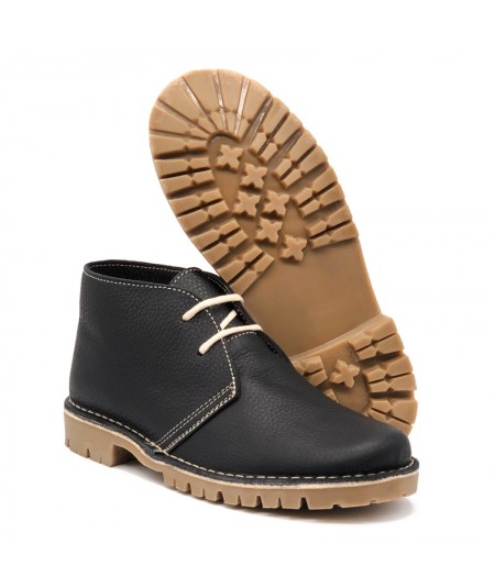 Black "Caminito del Rey" nappa silk boots for men