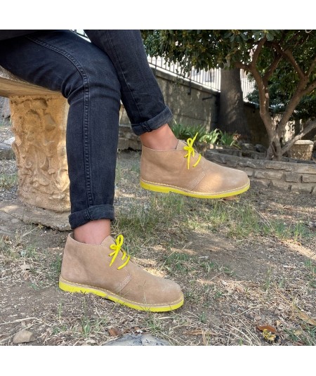 Desert boots Bicolor areia-amarelo para homem