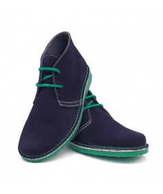 Двухцветные мужские ботинки темно-синего и зеленого цвета