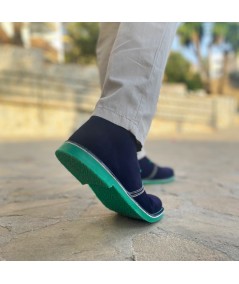 Botas bicolores para homem em azul marinho e verde