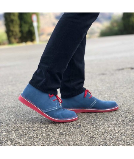 Мужские двухцветные джинсово-красные ботинки на подошве Dover