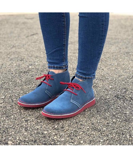 Botas Bicolor jeans-rojo suela Dover para mujer