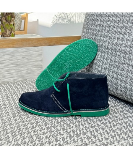 Botas safari Bicolor marino-verde para hombres