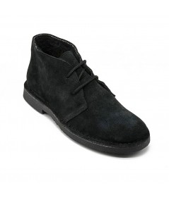 Bottes du désert noires pour homme avec doublure en peau de mouton retournée