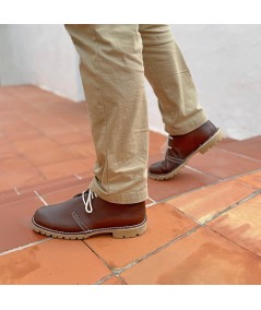 Botas de homem em nappa de Seda castanha "Caminito del Rey"