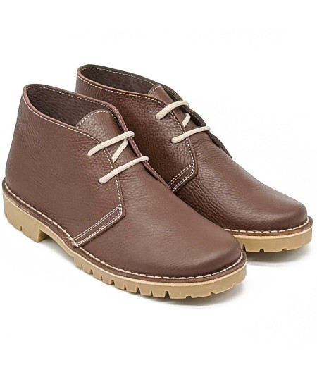 Botas de homem em nappa de Seda castanha "Caminito del Rey"