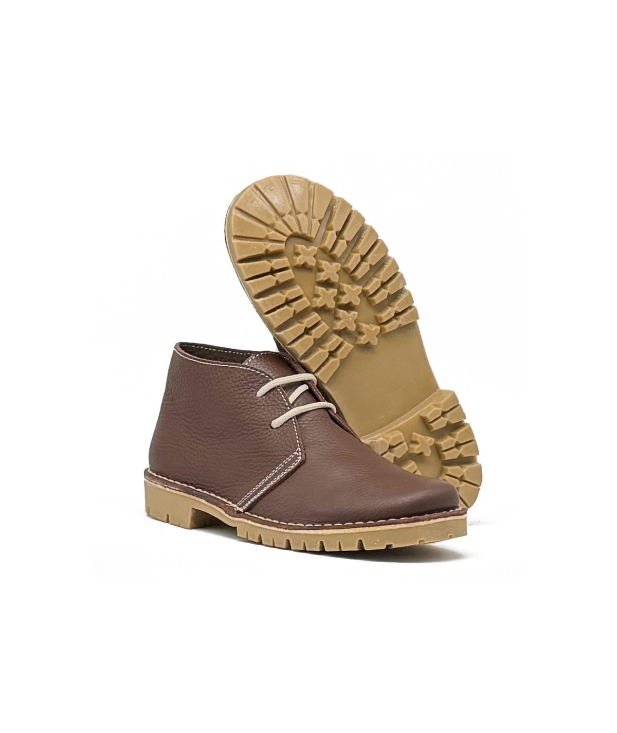 Boots "Caminito del Rey" en nappa de soie marron pour homme