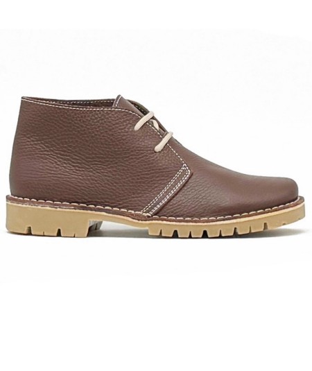 Braune "Caminito del Rey"-Stiefel aus Seidennappa für Damen