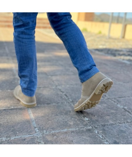 Botas safari en color arena con suela "Caminito del Rey" para hombre