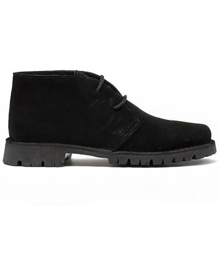 Komplett schwarze Desert Boots mit "Caminito del Rey"-Sohle für Damen