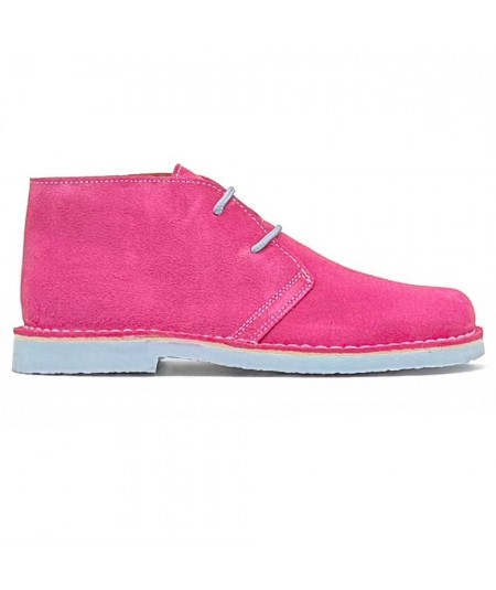 Fuchsia - Blue sky colored desert boots for men