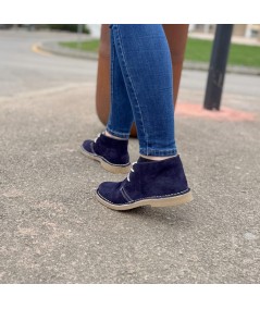 Navy blue desert boots for women