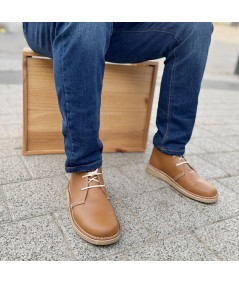Bottines Dover sole en nappa de Soie camel pour homme